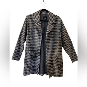 BBJ Los Angeles Women's Size Small Plaid Blazer Jacket Black/Gray Pockets